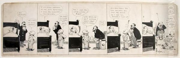 Mutt And Jeff. Oil Painting by Bud, Harry Conway Fisher