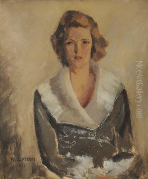 Ritratto Femminile Oil Painting by Napoleone G. Fiumi