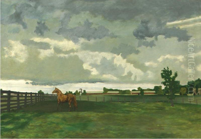 Man O'war In Retirement Oil Painting by Vaughn Flannery