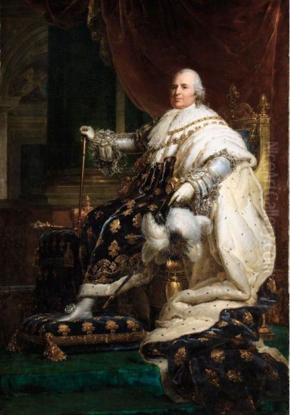 Studio Of Francois Pascal Simon Gerard Oil Painting by Jean Francois Gerard Fontallard
