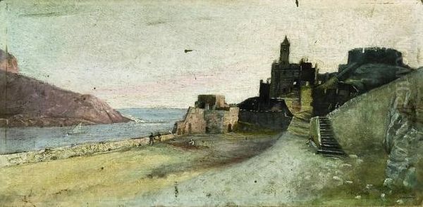 Veduta Di Porto Venere Oil Painting by Agostino Fossati
