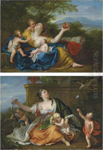 And Marcantonio Franceschini And Studio Charity Oil Painting by Marcantonio Franceschini