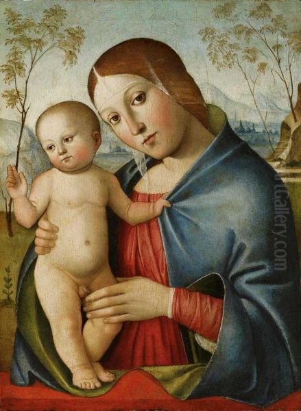 Madonna Mit Kind Oil Painting by Giacomo Raibolini
