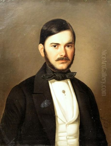 Man Portrait Oil Painting by Johann Frankenberger