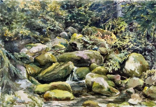 Bistritsa Oil Painting by Pavel Frantzaliiski