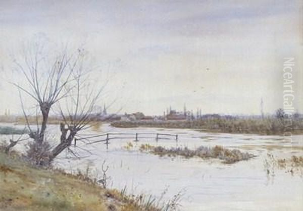 Winter River View Oil Painting by Robert Winter Fraser