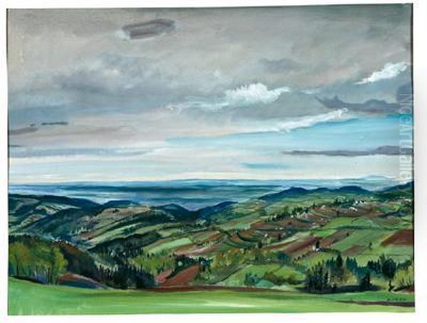 Hugelige Landschaft Oil Painting by Max Frey