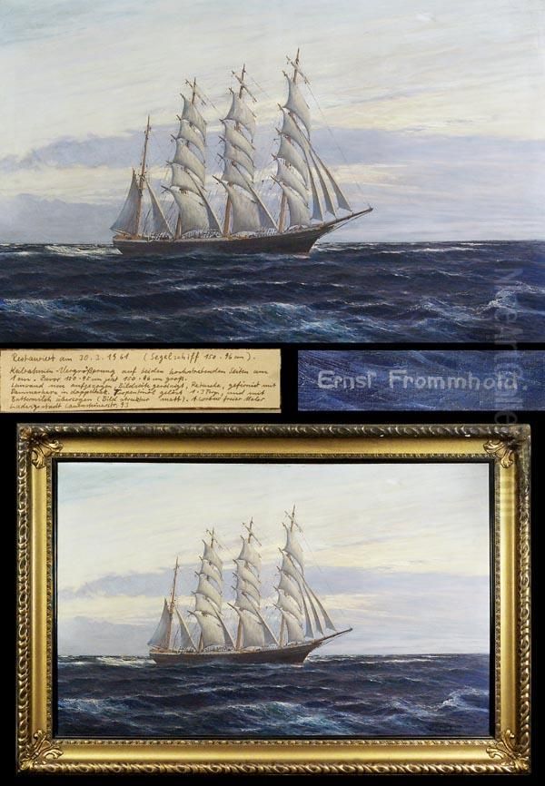 Dreimaster Auf See Oil Painting by Ernst Frommhold