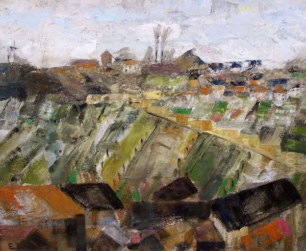 Stadtlandschaft Oil Painting by Edmund Furst