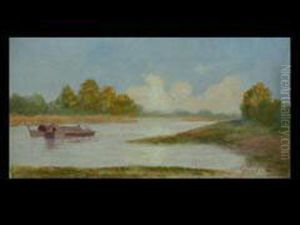Flusslandschaft Mit Booten