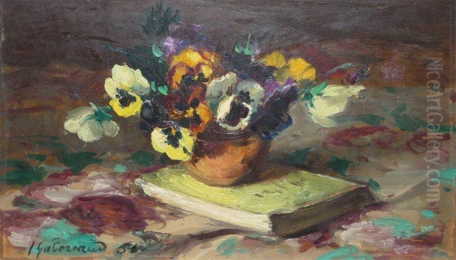 Pensees Et Livre Oil Painting by Josue Gaboriaud