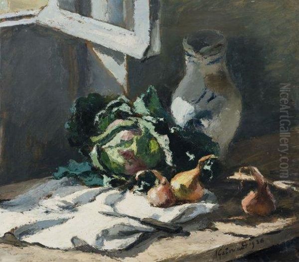 Nature Morte Aux Choux Oil Painting by Josue Gaboriaud