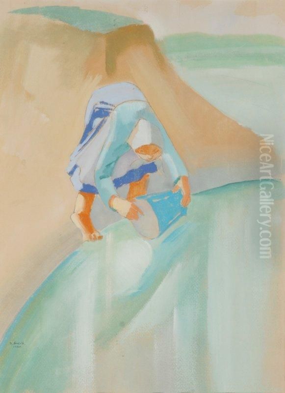 A Folyonal Oil Painting by Szabo Kalman Gaborjani