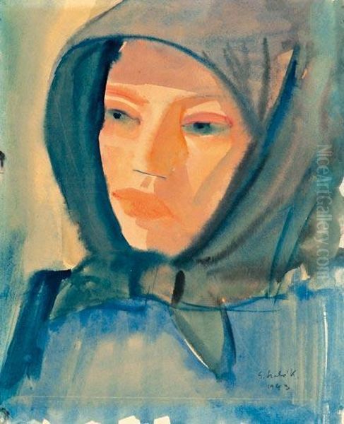 Noi Fej Oil Painting by Szabo Kalman Gaborjani