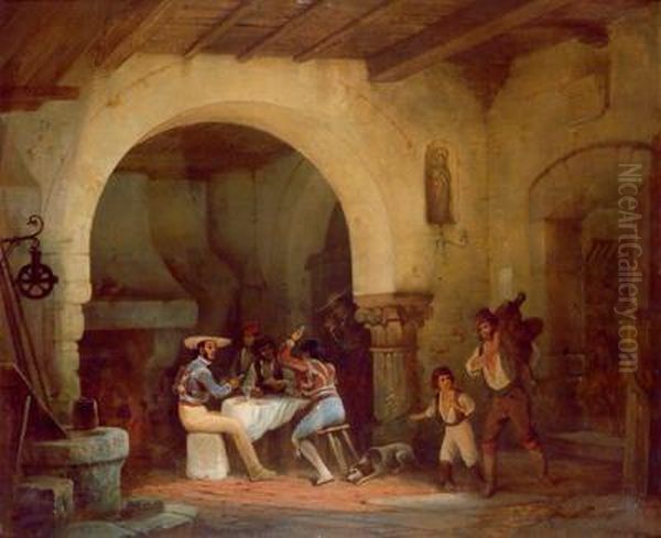 In Einer Spanischen Taverne Oil Painting by Wilhelm Gail