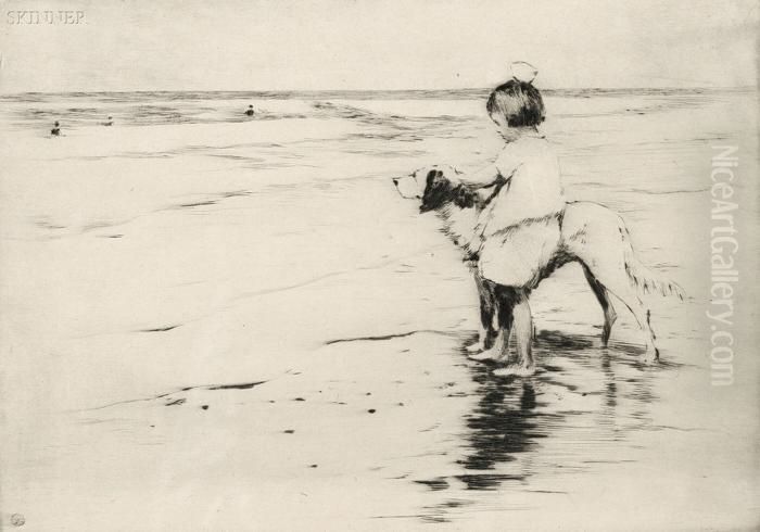 Best Friends At The Shore. Oil Painting by Sears Gallagher