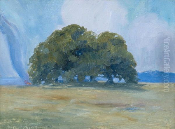 Campfire Oil Painting by Harald Gallen