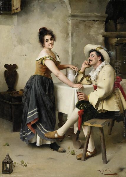Gallant Scene Oil Painting by Giuseppe Galli