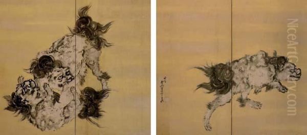 Lions Oil Painting by Gantai
