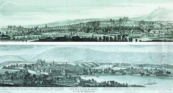Vue
De La Ville De Geneve Du Cote Du Septentrion Et Vue De La Ville De
Geneve Du Cote Du Midy, Oil Painting by Robert Gardelle