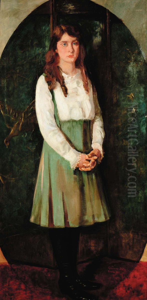 Ritratto Di Fanciulla Oil Painting by Pietro Gaudenzi