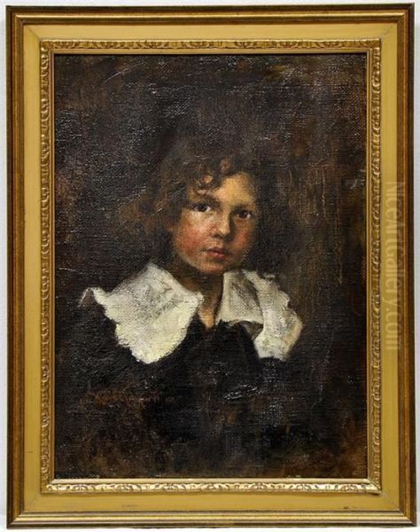 Brustportraiteines Madchens Oil Painting by Karl Gebhardt