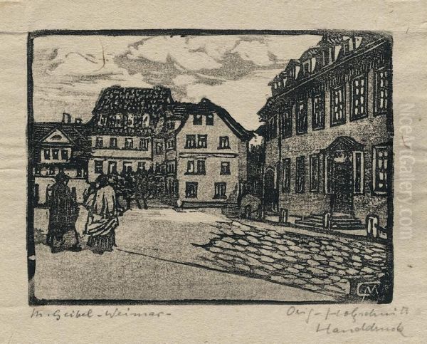 Alt Weimar Oil Painting by Margarete Geibel