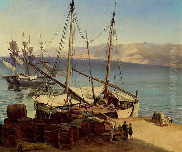 Ansicht Bei Neapel Oil Painting by Karl Michael Geyling