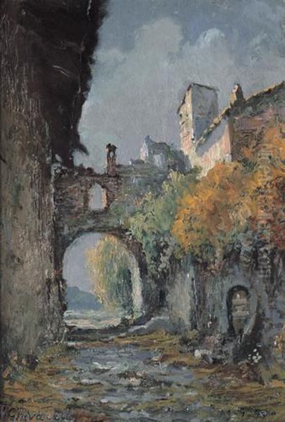 Rustico In Val D'aosta Oil Painting by Benedetto Ghivarello