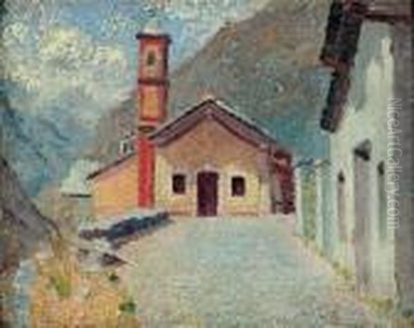 Chiesetta Di Montagna Oil Painting by Benedetto Ghivarello