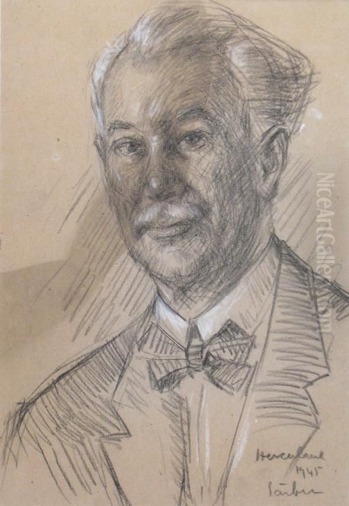 General Georgescu-pion's Portrait Oil Painting by Gh.Sarbu