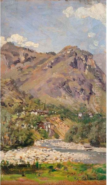 Pesaggio Della Valsesia Oil Painting by Pier Celestino Gilardi