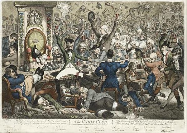 The Union Club Oil Painting by James Gillray