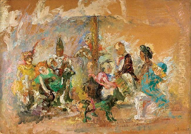 Karuzela Oil Painting by Maria Gizbert-Studnicka