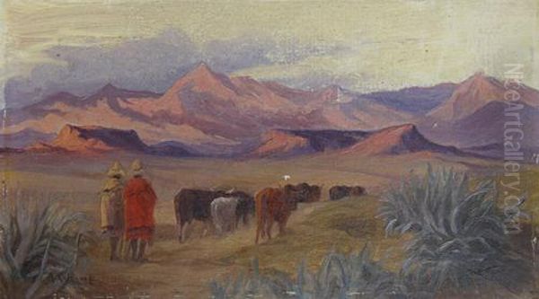 Eventide In Basutoland Oil Painting by Allerley Glossop