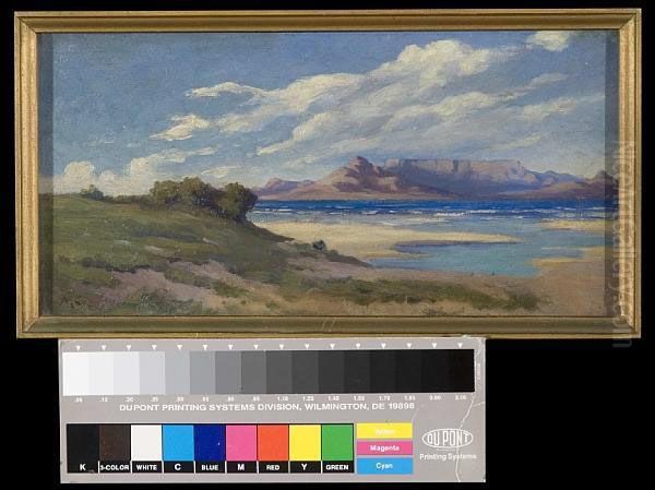 Table Mountain From Milnerton Oil Painting by Allerley Glossop