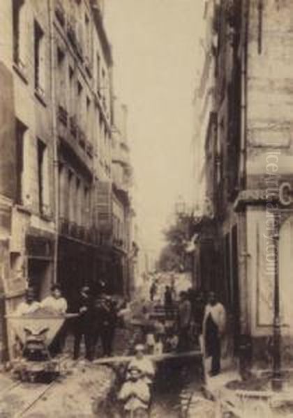 Prolongement De La Rue Monge Oil Painting by H. Godefroy