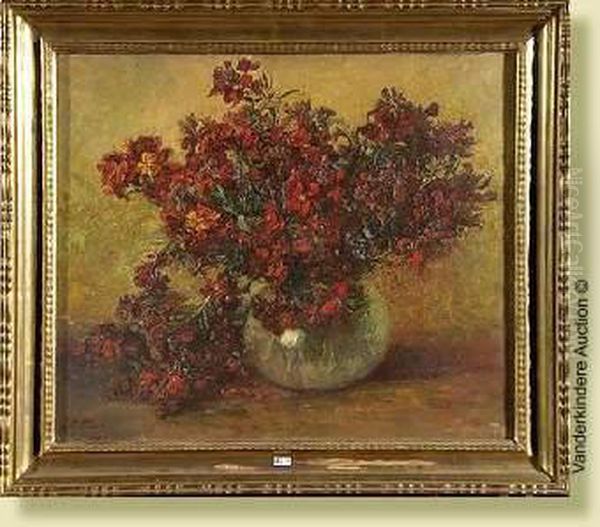 Vase De Fleurs Oil Painting by Aristide Goffinon