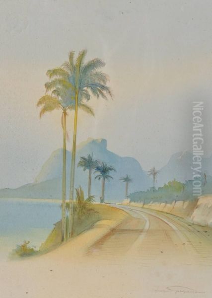 View Of Rio De Janeiro Oil Painting by Henrique Goldschmidt