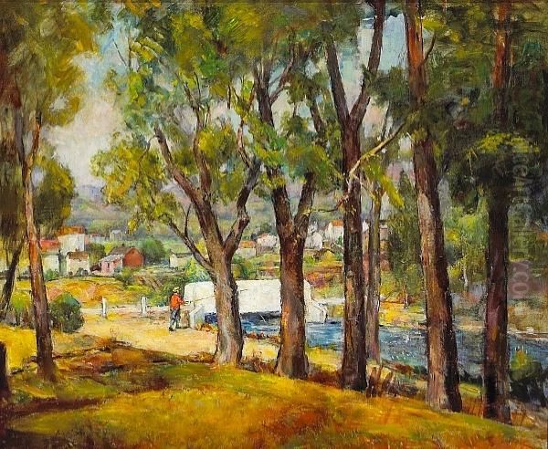Trout Creek, Woodstock, New York Oil Painting by Walter Goltz
