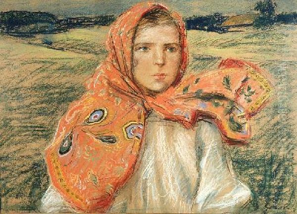 Pawie Oka Oil Painting by Stanislaw Gorski
