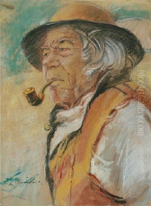 Goral Z Fajka Oil Painting by Stanislaw Gorski
