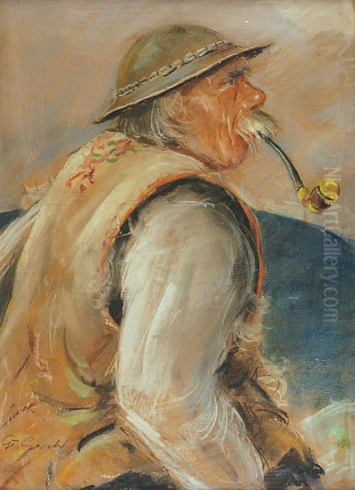 Goral Z Fajka Oil Painting by Stanislaw Gorski