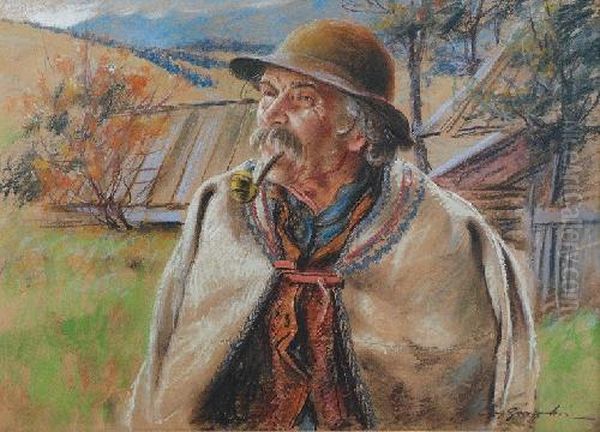 Goral Z Fajka Oil Painting by Stanislaw Gorski