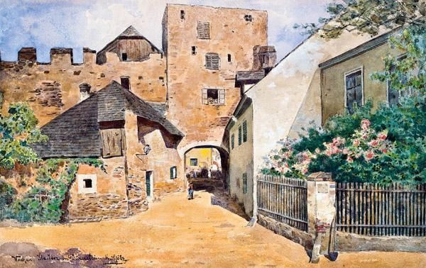 Stadttor In Durnstein Oil Painting by Karl Gotz
