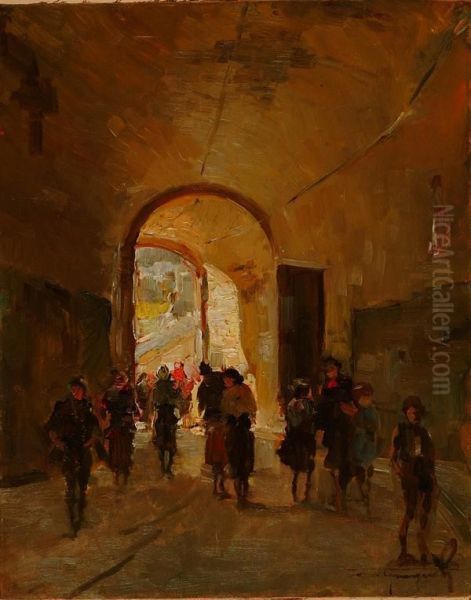 Porta Oil Painting by Ovidio Gragnoli