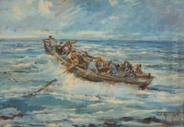 Naufragio Oil Painting by Ovidio Gragnoli