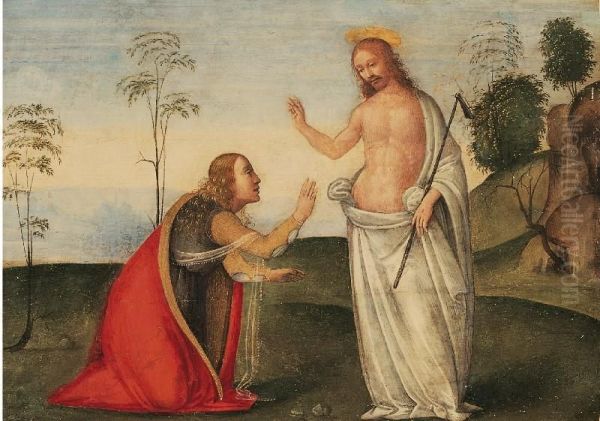 Noli Me Tangere
 Tempera Su Tavola, Cm. 34,5x48,2 Oil Painting by Pseudo Granacci