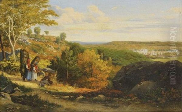Campagna
Laziale Con Contadine E Viandanti Oil Painting by Frederik Grandjean