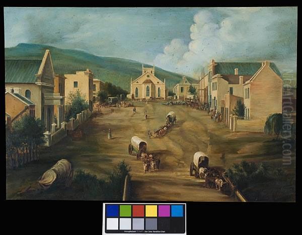 Church Square, Grahamstown Oil Painting by Jessie Grant White